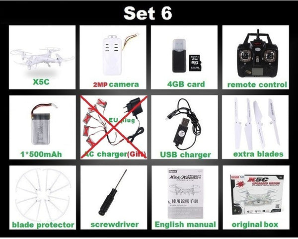 SYMA X5C (Upgrade Version) RC Drone 6-Axis Remote Control Helicopter Quadcopter With 2MP HD Camera or X5 RC Dron No Camera