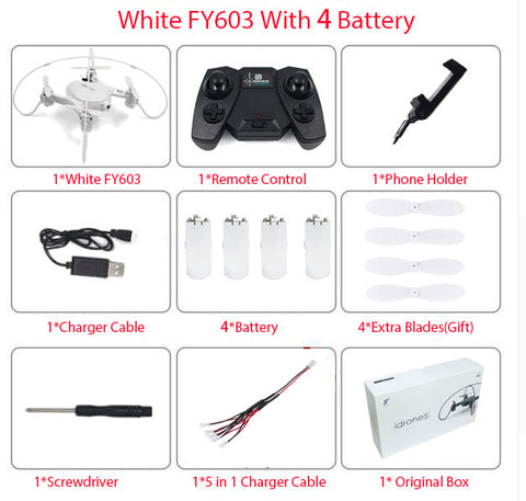 Newest FY603 Mini Drone With WiFi FPV Camera 2.4GHz 4CH 6-axis Gyro Quadcopter Altitude Hold Mode Rc Helicopter RTF Vs H37 Dron