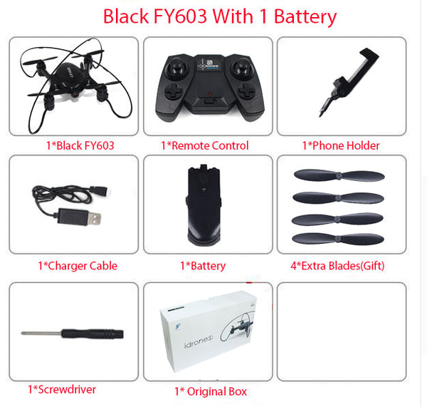 Newest FY603 Mini Drone With WiFi FPV Camera 2.4GHz 4CH 6-axis Gyro Quadcopter Altitude Hold Mode Rc Helicopter RTF Vs H37 Dron