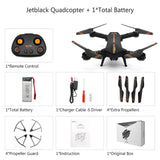 Jetblack Selfie Foldable Drone Quadcopter Helicopter Frame Compact Smart FPV Drones with HD Camera Portable Photography Video