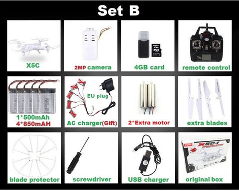 SYMA X5C (Upgrade Version) RC Drone 6-Axis Remote Control Helicopter Quadcopter With 2MP HD Camera or X5 RC Dron No Camera