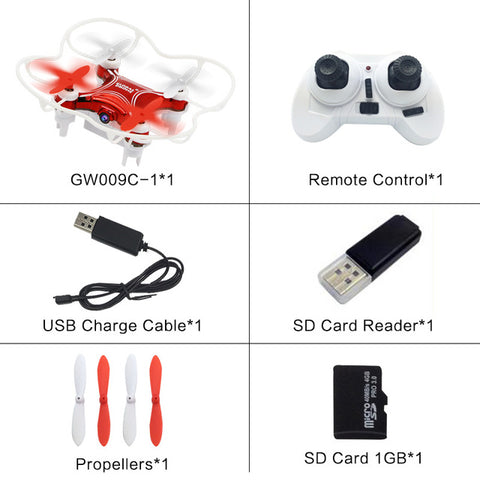 Global Drone GW009C-1 Mini Drone with camera Altitude Holder RC Quadcopter Headless Mode Helicopter with HD Camera VS H36 JY018